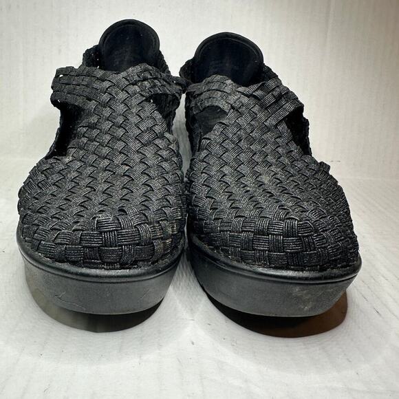 Steven Size 10 Slip On Round Toe Textile Wedge Heel Caspar Mary Jane Flat Black - Picture 4 of 11